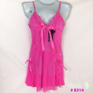 O.S. - NWT 2 pc Pink Sexy Babydoll Lingerie Set